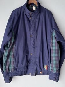 Vintage Sunice GoreTex Sized Golf Zip Up Navy Plaid Windbreaker Jacket STAINS XL